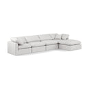  Manufacturer Color_Cream -- Indulge 140" Cream Vegan Leather Upholstered 5 pc Modular Sectional IMAGE 1