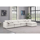  Manufacturer Color_Cream -- Indulge 140" Cream Vegan Leather Upholstered 5 pc Modular Sectional IMAGE 2
