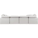  Manufacturer Color_Cream -- Indulge 140" Cream Vegan Leather Upholstered 5 pc Modular Sectional IMAGE 3