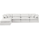  Manufacturer Color_Cream -- Indulge 140" Cream Vegan Leather Upholstered 5 pc Modular Sectional IMAGE 4