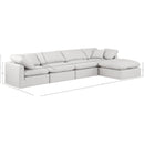  Manufacturer Color_Cream -- Indulge 140" Cream Vegan Leather Upholstered 5 pc Modular Sectional IMAGE 8