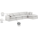  Manufacturer Color_Cream -- Indulge 140" Cream Vegan Leather Upholstered 5 pc Modular Sectional IMAGE 9