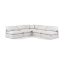  Manufacturer Color_Cream -- Indulge 105" Cream Vegan Leather Upholstered 5 pc Modular Sectional IMAGE 1