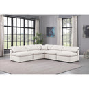  Manufacturer Color_Cream -- Indulge 105" Cream Vegan Leather Upholstered 5 pc Modular Sectional IMAGE 2