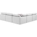  Manufacturer Color_Cream -- Indulge 105" Cream Vegan Leather Upholstered 5 pc Modular Sectional IMAGE 3