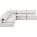  Manufacturer Color_Cream -- Indulge 105" Cream Vegan Leather Upholstered 5 pc Modular Sectional IMAGE 4