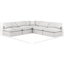  Manufacturer Color_Cream -- Indulge 105" Cream Vegan Leather Upholstered 5 pc Modular Sectional IMAGE 8