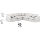  Manufacturer Color_Cream -- Indulge 105" Cream Vegan Leather Upholstered 5 pc Modular Sectional IMAGE 10