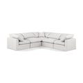  Manufacturer Color_Cream -- Indulge 105" Cream Vegan Leather Upholstered 5 pc Modular Sectional IMAGE 1