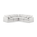  Manufacturer Color_Cream -- Indulge 105" Cream Vegan Leather Upholstered 5 pc Modular Sectional IMAGE 1
