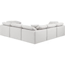  Manufacturer Color_Cream -- Indulge 105" Cream Vegan Leather Upholstered 5 pc Modular Sectional IMAGE 3