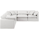  Manufacturer Color_Cream -- Indulge 105" Cream Vegan Leather Upholstered 5 pc Modular Sectional IMAGE 4