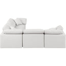  Manufacturer Color_Cream -- Indulge 105" Cream Vegan Leather Upholstered 5 pc Modular Sectional IMAGE 5