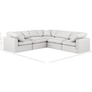  Manufacturer Color_Cream -- Indulge 105" Cream Vegan Leather Upholstered 5 pc Modular Sectional IMAGE 9