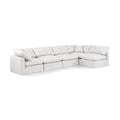  Manufacturer Color_Cream -- Indulge 140" Cream Vegan Leather Upholstered 5 pc Modular Sectional IMAGE 1
