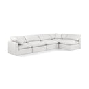  Manufacturer Color_Cream -- Indulge 140" Cream Vegan Leather Upholstered 5 pc Modular Sectional IMAGE 1