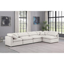  Manufacturer Color_Cream -- Indulge 140" Cream Vegan Leather Upholstered 5 pc Modular Sectional IMAGE 2