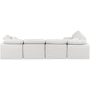  Manufacturer Color_Cream -- Indulge 140" Cream Vegan Leather Upholstered 5 pc Modular Sectional IMAGE 3