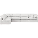  Manufacturer Color_Cream -- Indulge 140" Cream Vegan Leather Upholstered 5 pc Modular Sectional IMAGE 4