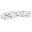  Manufacturer Color_Cream -- Indulge 140" Cream Vegan Leather Upholstered 5 pc Modular Sectional IMAGE 8
