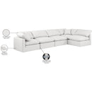  Manufacturer Color_Cream -- Indulge 140" Cream Vegan Leather Upholstered 5 pc Modular Sectional IMAGE 9