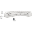  Manufacturer Color_Cream -- Indulge 140" Cream Vegan Leather Upholstered 6 pc Modular Sectional IMAGE 10