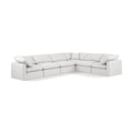  Manufacturer Color_Cream -- Indulge 140" Cream Vegan Leather Upholstered 6 pc Modular Sectional IMAGE 1