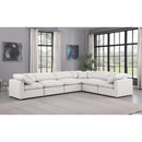  Manufacturer Color_Cream -- Indulge 140" Cream Vegan Leather Upholstered 6 pc Modular Sectional IMAGE 2