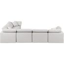  Manufacturer Color_Cream -- Indulge 140" Cream Vegan Leather Upholstered 6 pc Modular Sectional IMAGE 3