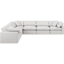  Manufacturer Color_Cream -- Indulge 140" Cream Vegan Leather Upholstered 6 pc Modular Sectional IMAGE 4