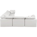  Manufacturer Color_Cream -- Indulge 140" Cream Vegan Leather Upholstered 6 pc Modular Sectional IMAGE 5