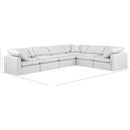  Manufacturer Color_Cream -- Indulge 140" Cream Vegan Leather Upholstered 6 pc Modular Sectional IMAGE 9