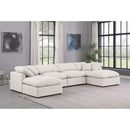  Manufacturer Color_Cream -- Indulge 140" Cream Vegan Leather Upholstered 6 pc Modular Sectional IMAGE 2