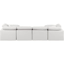  Manufacturer Color_Cream -- Indulge 140" Cream Vegan Leather Upholstered 6 pc Modular Sectional IMAGE 3