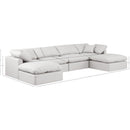  Manufacturer Color_Cream -- Indulge 140" Cream Vegan Leather Upholstered 6 pc Modular Sectional IMAGE 7