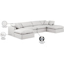 Meridian Indulge Cream Vegan Leather Modular Sectional IMAGE 8