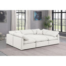  Manufacturer Color_Cream -- Indulge 105" Cream Vegan Leather Upholstered 6 pc Modular Sectional IMAGE 2