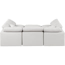  Manufacturer Color_Cream -- Indulge 105" Cream Vegan Leather Upholstered 6 pc Modular Sectional IMAGE 3