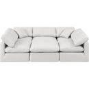  Manufacturer Color_Cream -- Indulge 105" Cream Vegan Leather Upholstered 6 pc Modular Sectional IMAGE 4