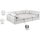 Meridian Indulge Cream Vegan Leather Modular Sectional IMAGE 9