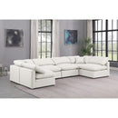  Manufacturer Color_Cream -- Indulge 140" Cream Vegan Leather Upholstered 6 pc Modular Sectional IMAGE 2