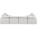 Manufacturer Color_Cream -- Indulge 140" Cream Vegan Leather Upholstered 6 pc Modular Sectional IMAGE 3