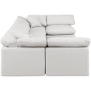  Manufacturer Color_Cream -- Indulge 140" Cream Vegan Leather Upholstered 6 pc Modular Sectional IMAGE 5