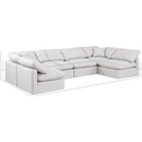 Manufacturer Color_Cream -- Indulge 140" Cream Vegan Leather Upholstered 6 pc Modular Sectional IMAGE 8