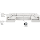  Manufacturer Color_Cream -- Indulge 140" Cream Vegan Leather Upholstered 6 pc Modular Sectional IMAGE 9