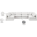 Meridian Indulge Cream Vegan Leather Modular Sectional IMAGE 9