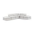  Manufacturer Color_Cream -- Indulge 140" Cream Vegan Leather Upholstered 6 pc Modular Sectional IMAGE 1