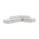  Manufacturer Color_Cream -- Indulge 140" Cream Vegan Leather Upholstered 6 pc Modular Sectional IMAGE 1
