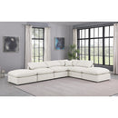  Manufacturer Color_Cream -- Indulge 140" Cream Vegan Leather Upholstered 6 pc Modular Sectional IMAGE 2