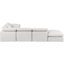  Manufacturer Color_Cream -- Indulge 140" Cream Vegan Leather Upholstered 6 pc Modular Sectional IMAGE 3